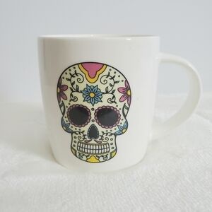 𝅺SOHO Loft Sugar Skull Day Of The Dead Floral Flower Skull Coffee Cup Mug